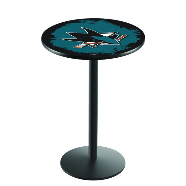42" Blk Wrinkle San Jose Sharks Pub Table